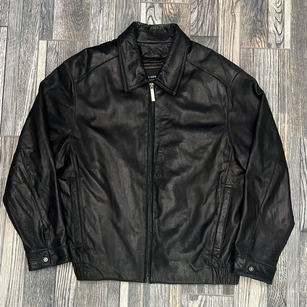 🔥Vintage MARC NEW YORK Soft Black Leather Bomber Jacket Removable Liner Men’s XL